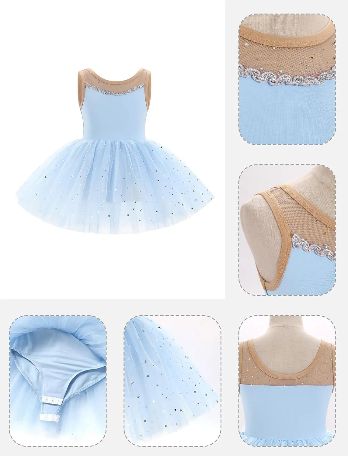 ODASDO Ballerina Costume for Girls Toddler Kids Ballet Dance Leotard Princess Glitter Tutu Dress Dancewear