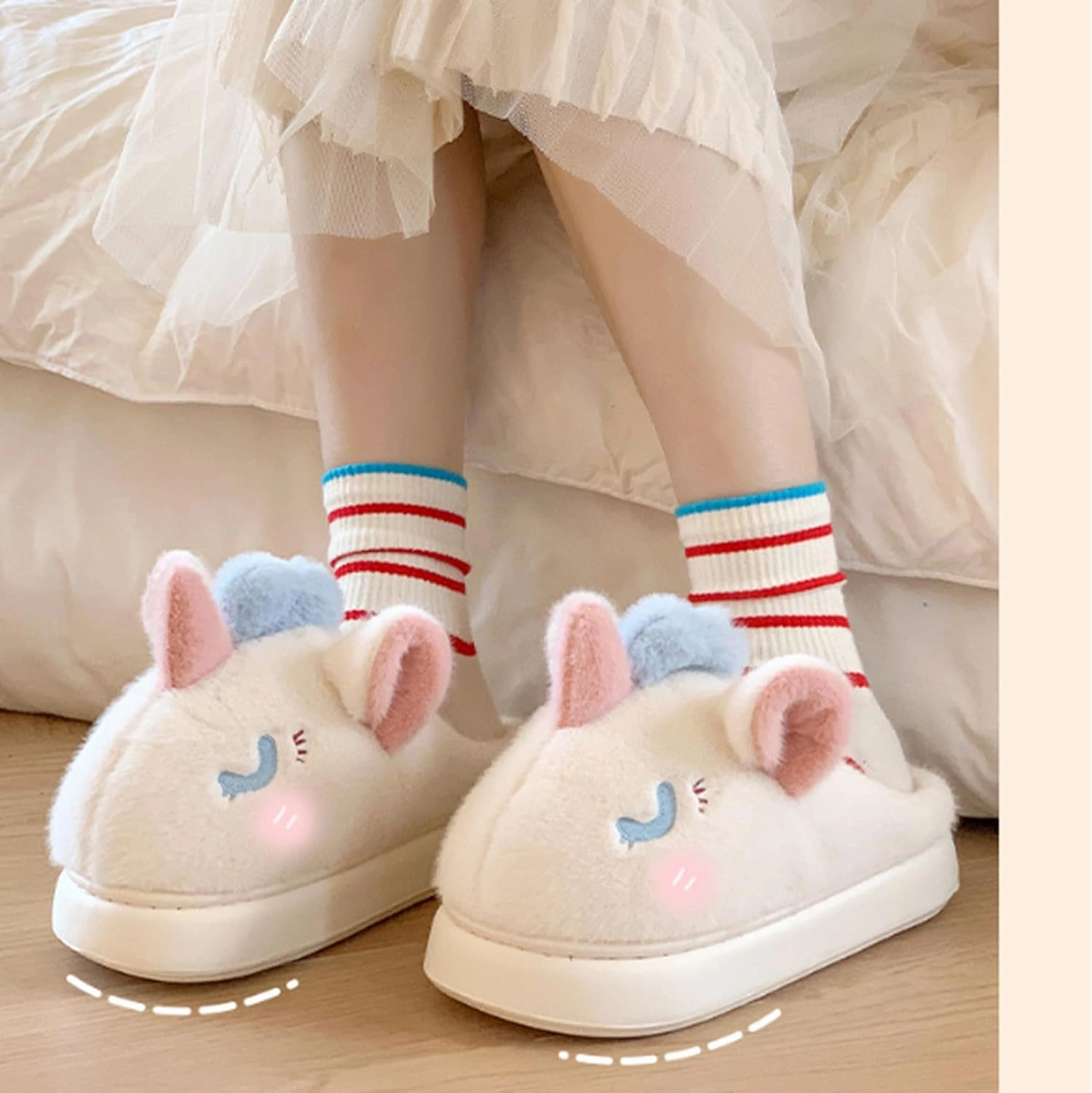 Odd clown couple cotton slippers female new winter net red men's cotton shoes indoor home wear thick bottom heightened