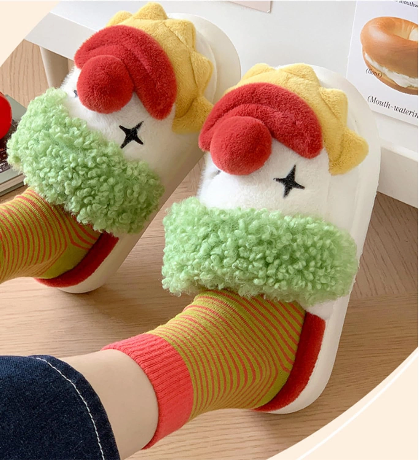 Odd clown couple cotton slippers female new winter net red men's cotton shoes indoor home wear thick bottom heightened