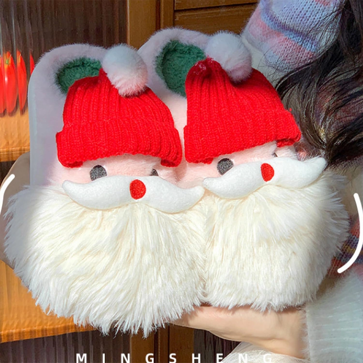 Odd clown couple cotton slippers female new winter net red men's cotton shoes indoor home wear thick bottom heightened