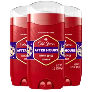 Old Spice Aluminum Free Deodorant for Men, 24/7 Odor Protection, 24/7 Freshness & Lasting Scent, Afterhours with Spice Scent, 3.0 oz (Pack of 3)