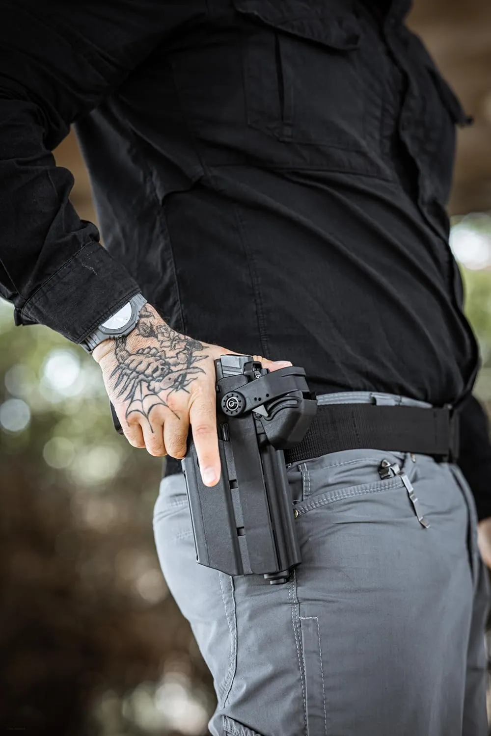Orpaz T40 G19 Holster with Light, Left-Handed Level II/Level III OWB Light Bearing Holster Compatible with Glock 19, Fits Most Lights, Lasers, Sights and Optics
