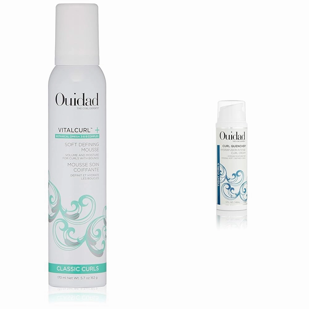 Ouidad VitalCurl  Curl Defining Mousse, Lightweight Hair Foam, Styler for Soft, Touchable Hold, Adds Shine, Bounce & Volume, For Spiral Curls