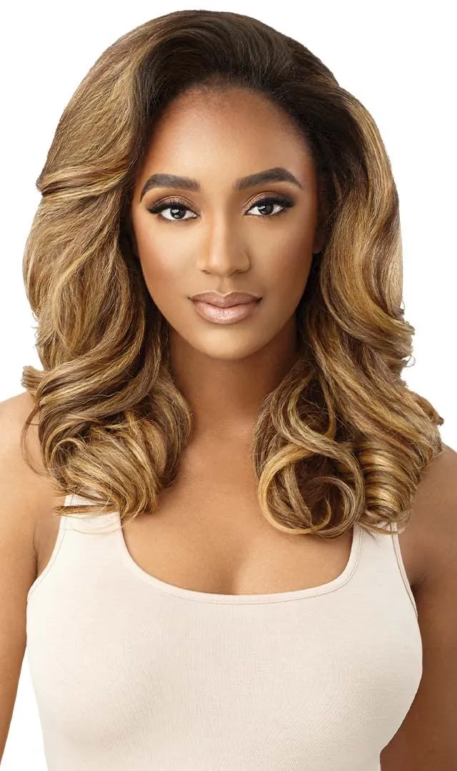 Outre Synthetic Quick Weave Wig - Neesha H305 (Color:DRGIBRN)
