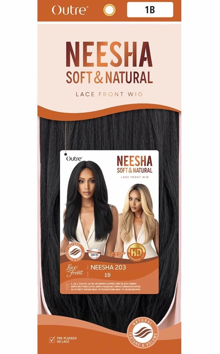 Outre Synthetic Lace Front Wig (Soft & Natural) - NEESHA 203 (Color:1 Jet Black)