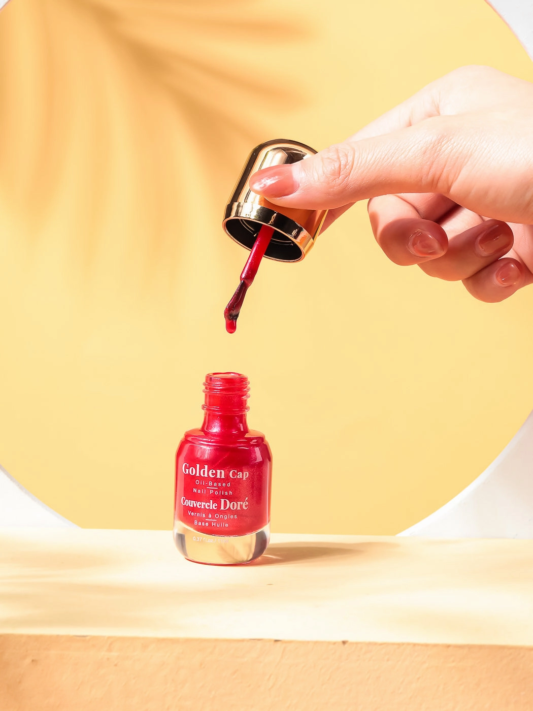 Pack Of 2 | Golden Cap Oil-based Nail Polish(13 Shiny Pink)