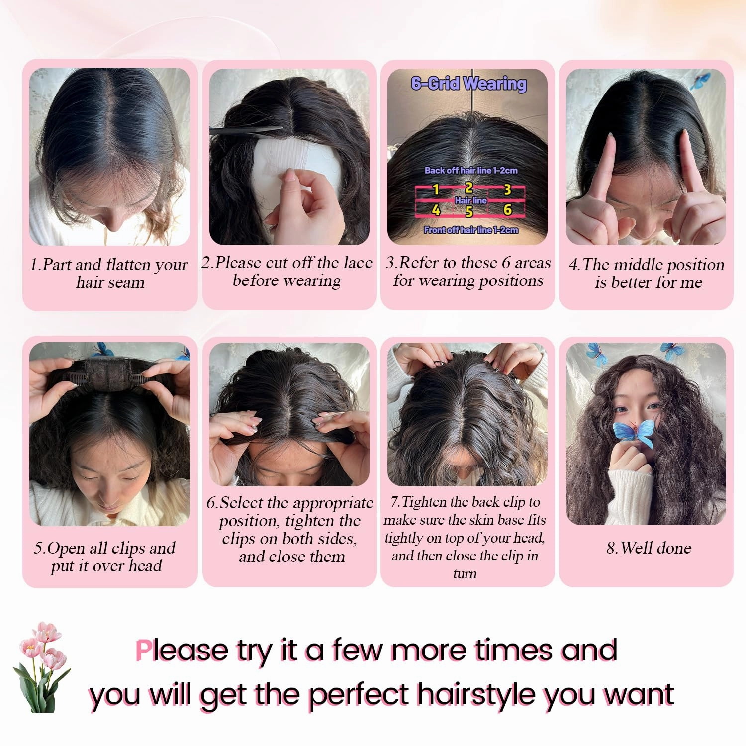 PANEWAY Curly Hair Topper Lightweight, Natural-Looking Hairpiece for Women, Easy Clip-In Hair Extensions for Instant Volume & Coverage