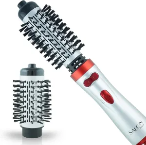 Perfect Heat Large 2 inch   1.5" Inch Interchangeable Tourmaline Ceramic Ionic Rotating Hot Styler Spin Soft Bristle Long Hair Brush HM26000 Red