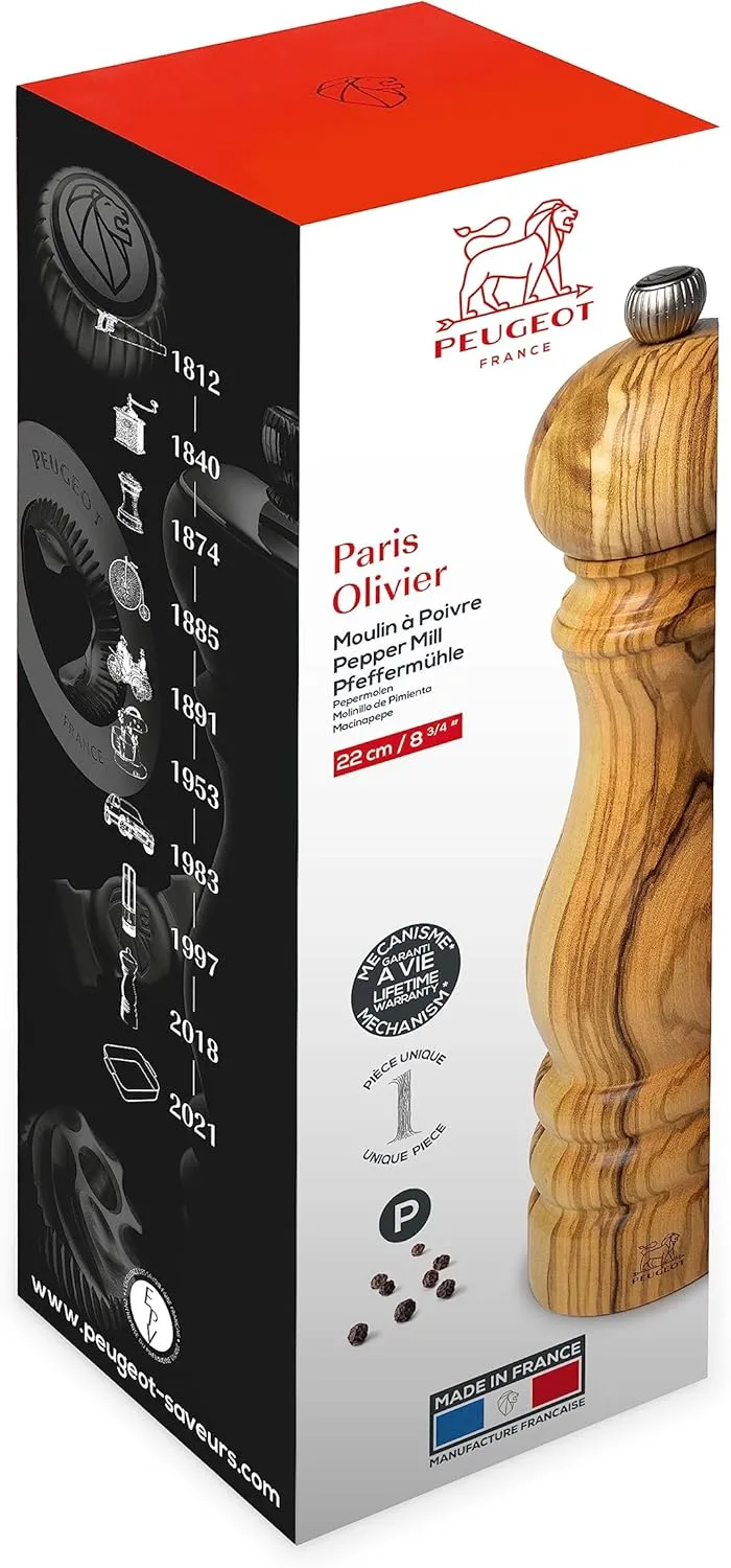 Peugeot Paris Olivier Pepper Mill 22cm - 9in Olive Wood