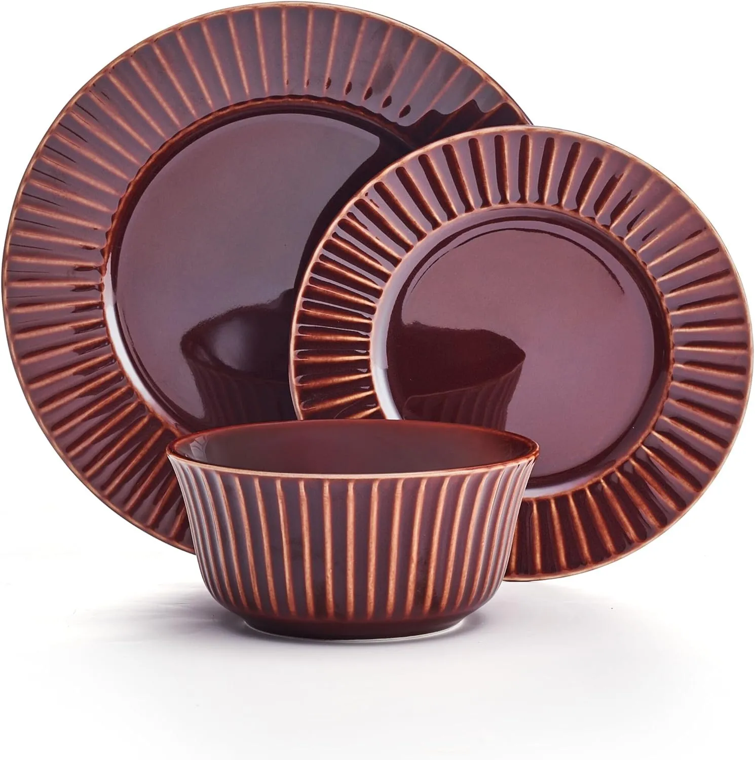 Pfaltzgraff Dannie Red 12 Piece Dinnerware Set, Service for 4, Red