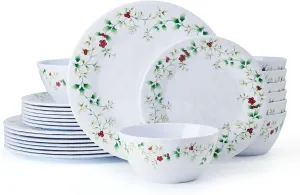 Pfaltzgraff Winterberry 24 Piece Outdoor Melamine Dinnerware Set, Service for 8