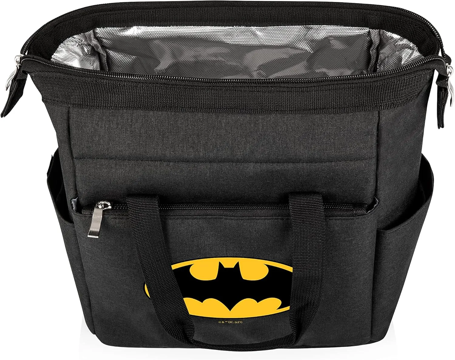 PICNIC TIME DC Comics Batman Bat-Signal On The Go Lunch Bag, Soft Cooler Lunch Box, Insulated Lunch Bag, (Black)