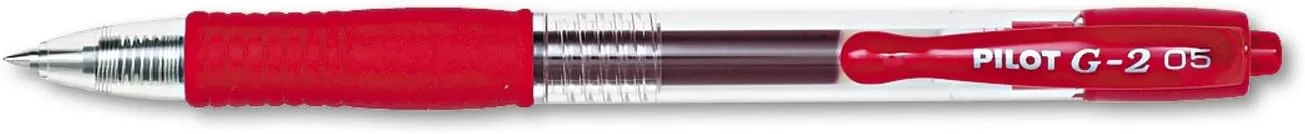 Pilot, G2 Premium Gel Roller Pens, Extra Fine Point 0.5 mm, Pack of 12, Red