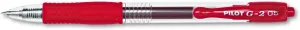 Pilot, G2 Premium Gel Roller Pens, Extra Fine Point 0.5 mm, Pack of 12, Red