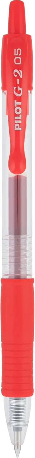 Pilot, G2 Premium Gel Roller Pens, Extra Fine Point 0.5 mm, Pack of 12, Red