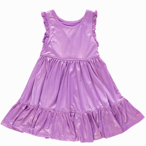 Pink Chicken - Girls Lame Kelsey Dress - Purple