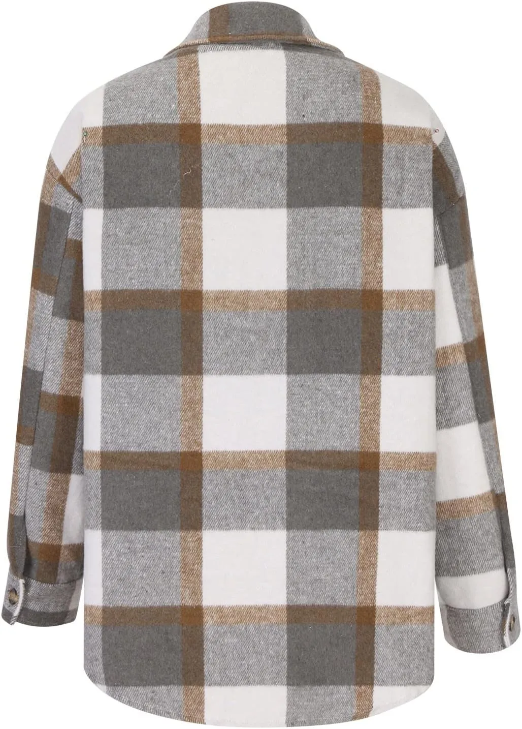 Plaid Shacket Jackets For Women Trendy 2023 Casual Oversized Flannel Shirts Long Sleeve Button Down Shirt Coats