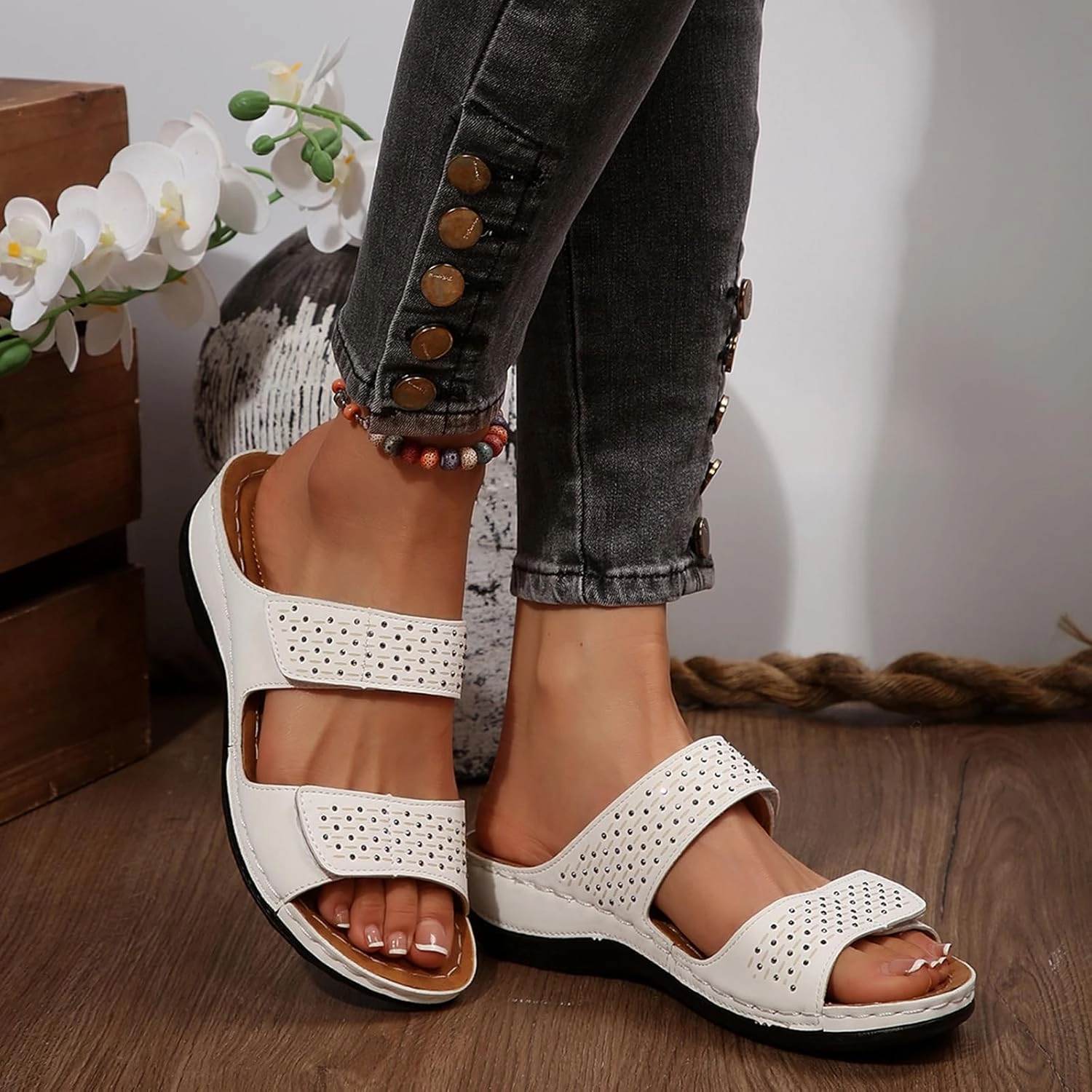 Platform Sandals for Women 2025 Fashion Wedges Casual Comfortable Mid Heels Open Toe Espadrilles Sandals with Arch Support Beach Walking Shoes for Summer Outdoor
