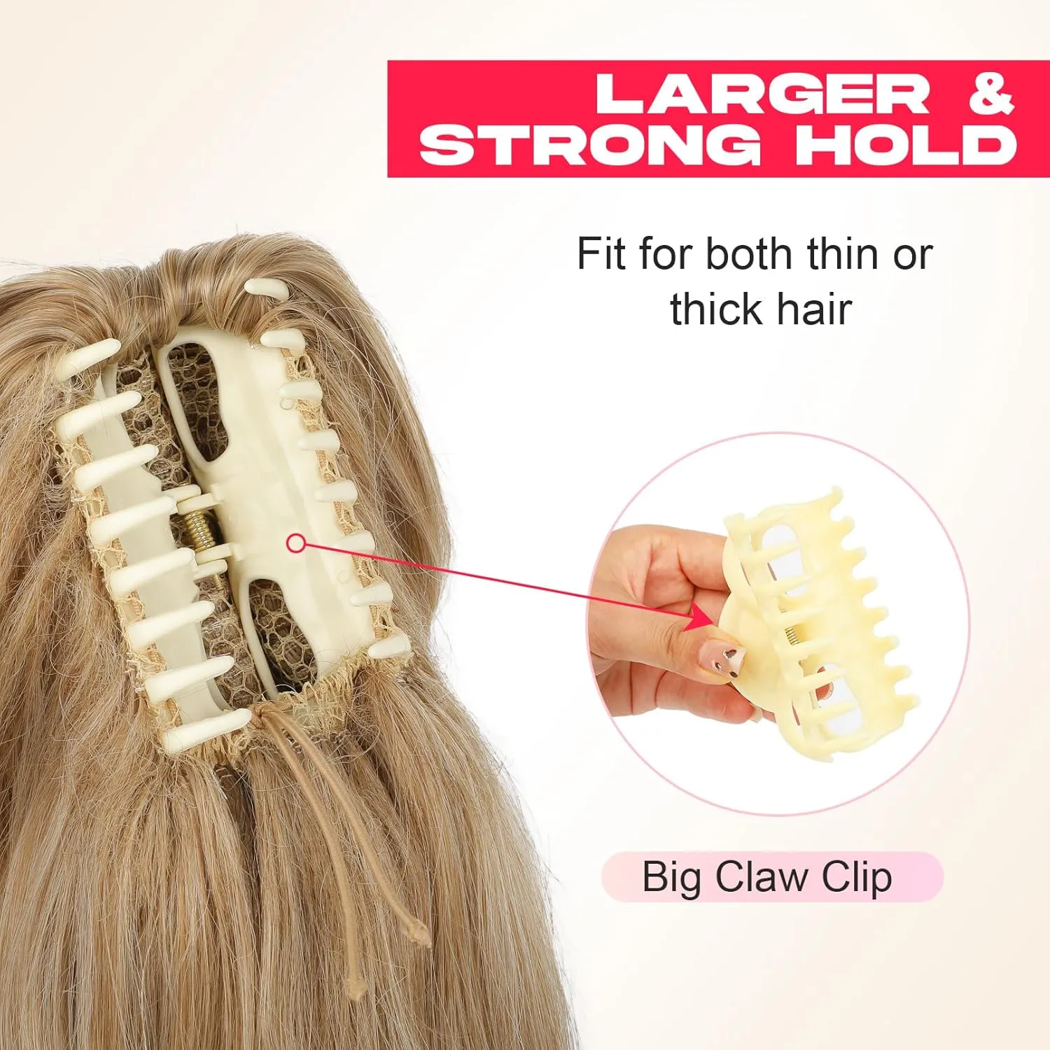 Ponytail Extension, 14" Claw Clip in Ponytail Hair Extensions Natural Soft Synthetic Layered Wavy Pony Tail Hair Pieces for Women - Bright Golden with Light Ends