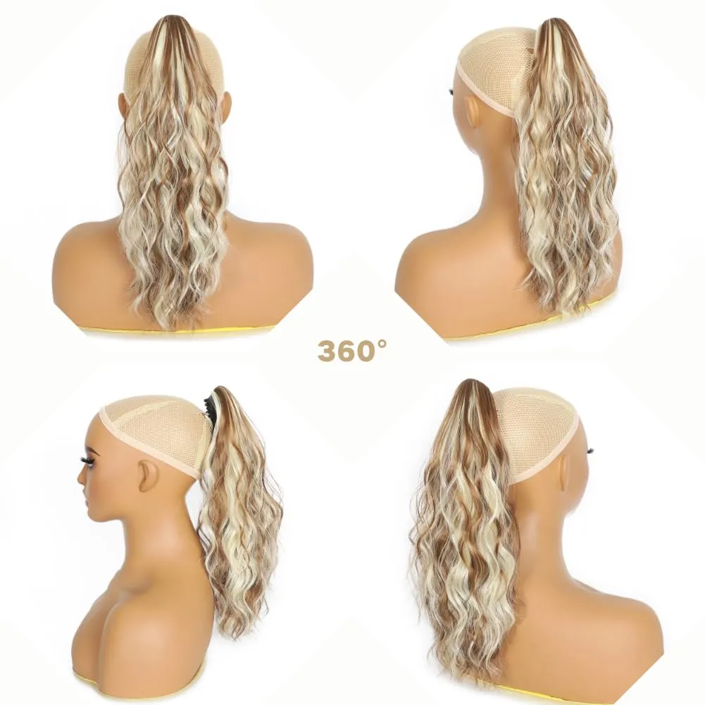Ponytail Extensions for Women Claw Clip Ponytail Extension Curly Wavy Ponytail Hair Extension 14" Ponytail Extension for Women Fluffy Natural Looking Synthetic Hairpiece for Daily Use