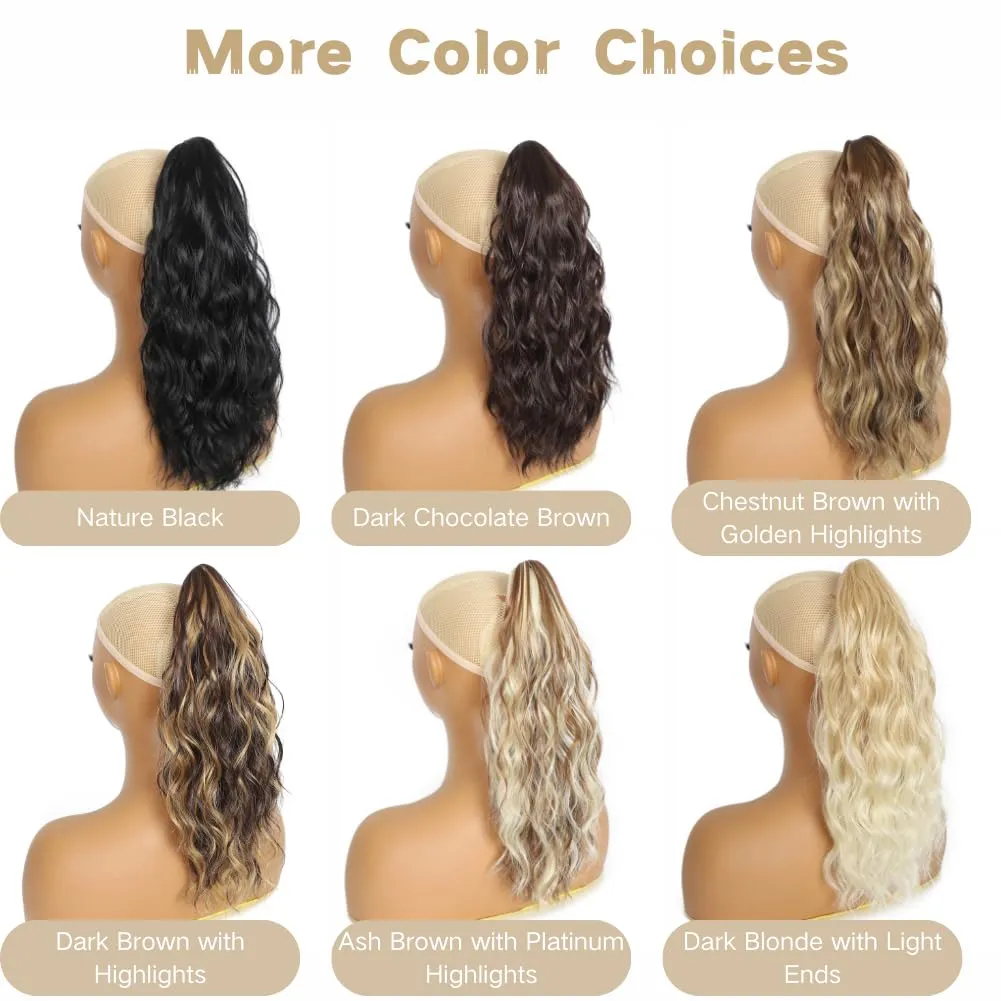Ponytail Extensions for Women Claw Clip Ponytail Extension Curly Wavy Ponytail Hair Extension 14" Ponytail Extension for Women Fluffy Natural Looking Synthetic Hairpiece for Daily Use