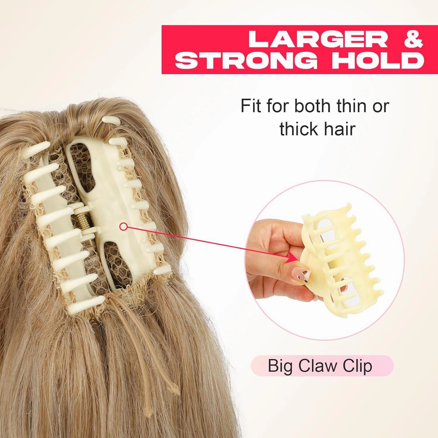 Ponytail Extension, 14" Claw Clip in Ponytail Hair Extensions Natural Soft Synthetic Layered Wavy Pony Tail Hair Pieces for Women - Ash Blonde with Highlights