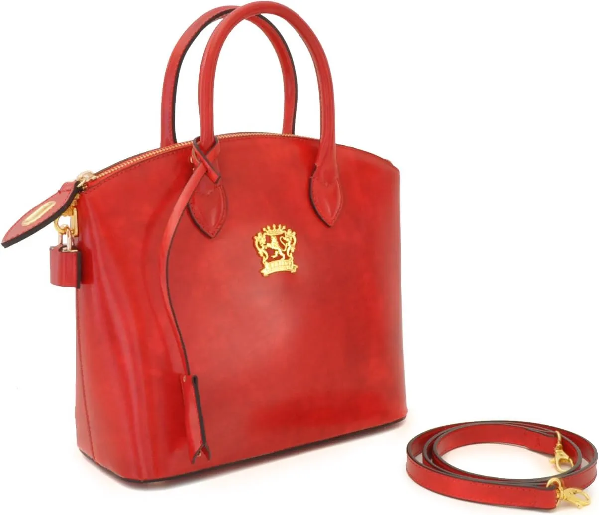 Pratesi Leather Bag for Women Versilia Small Handbag in cow leather - Radica Blue Made in Italy