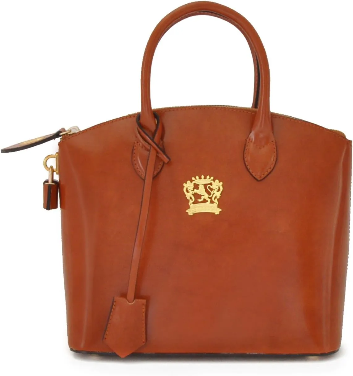 Pratesi Leather Bag for Women Versilia Small Handbag in cow leather - Radica Brown Made in Italy