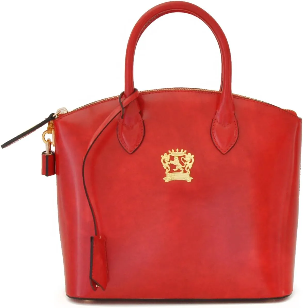 Pratesi Leather Bag for Women Versilia Small Handbag in cow leather - Radica Cherry Made in Italy