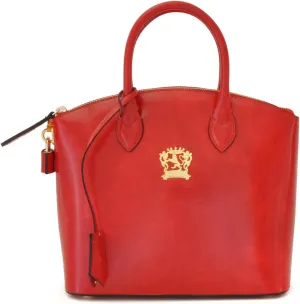 Pratesi Leather Bag for Women Versilia Small Handbag in cow leather - Radica Cherry Made in Italy
