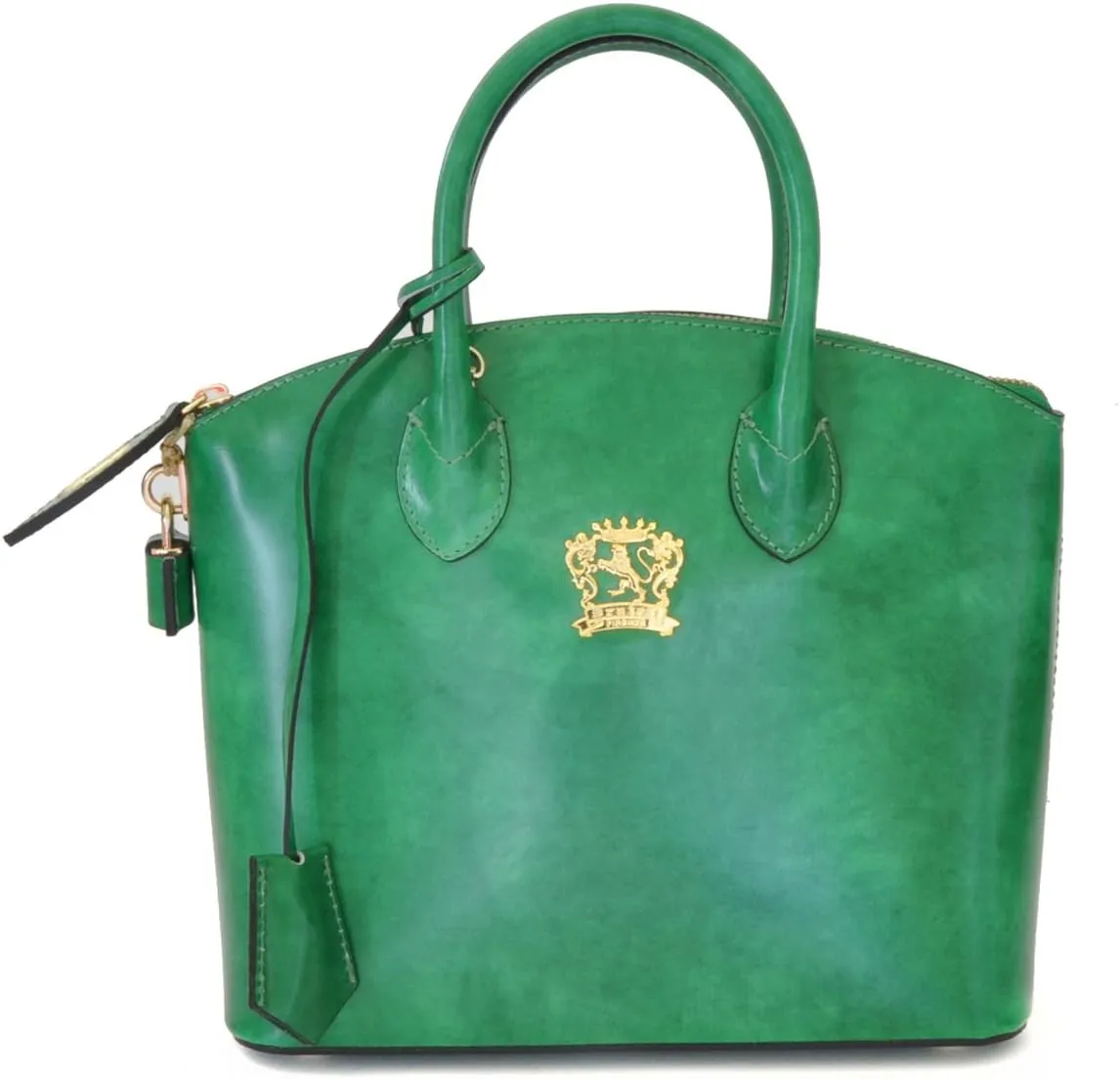 Pratesi Leather Bag for Women Versilia Small Handbag in cow leather - Radica Emerald Made in Italy