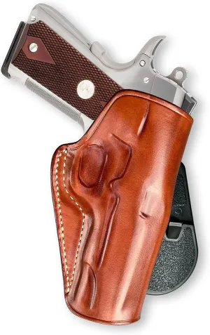 Premium Leather OWB Paddle Holster Open Top Fits Kimber 1911 Pro II 45 ACP with Crimson Trace Grips 4''BBL, Right Hand Draw, Brown Color #1468#