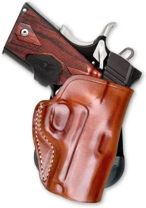 Premium Leather OWB Paddle Holster Open Top Fits Kimber Ultra Crimson Carry II 45 ACP 3'', Right Hand Draw, Brown Color #1469#