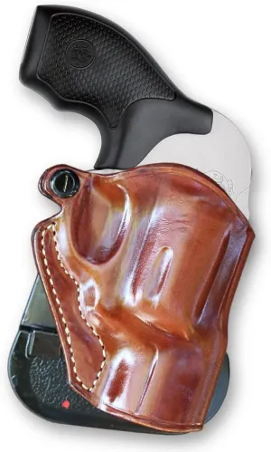 Premium Leather OWB Paddle Holster with Open Top Fits, S&W M&P Bodyguard .38 Special w/Crimson Trace Integrated Laser 1.875" Barrel, Right Hand Draw, Brown Color #1567#