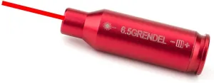 Premium Quality, 6.5 Grendel Laser Bore Sighter Boresighter for AR15 Grendel, Aluminum Red Finish (Improved Version)