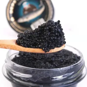 Premium Salmon Roe Caviar, 102g, Red-Orange Fish Eggs, Russian Style (black)