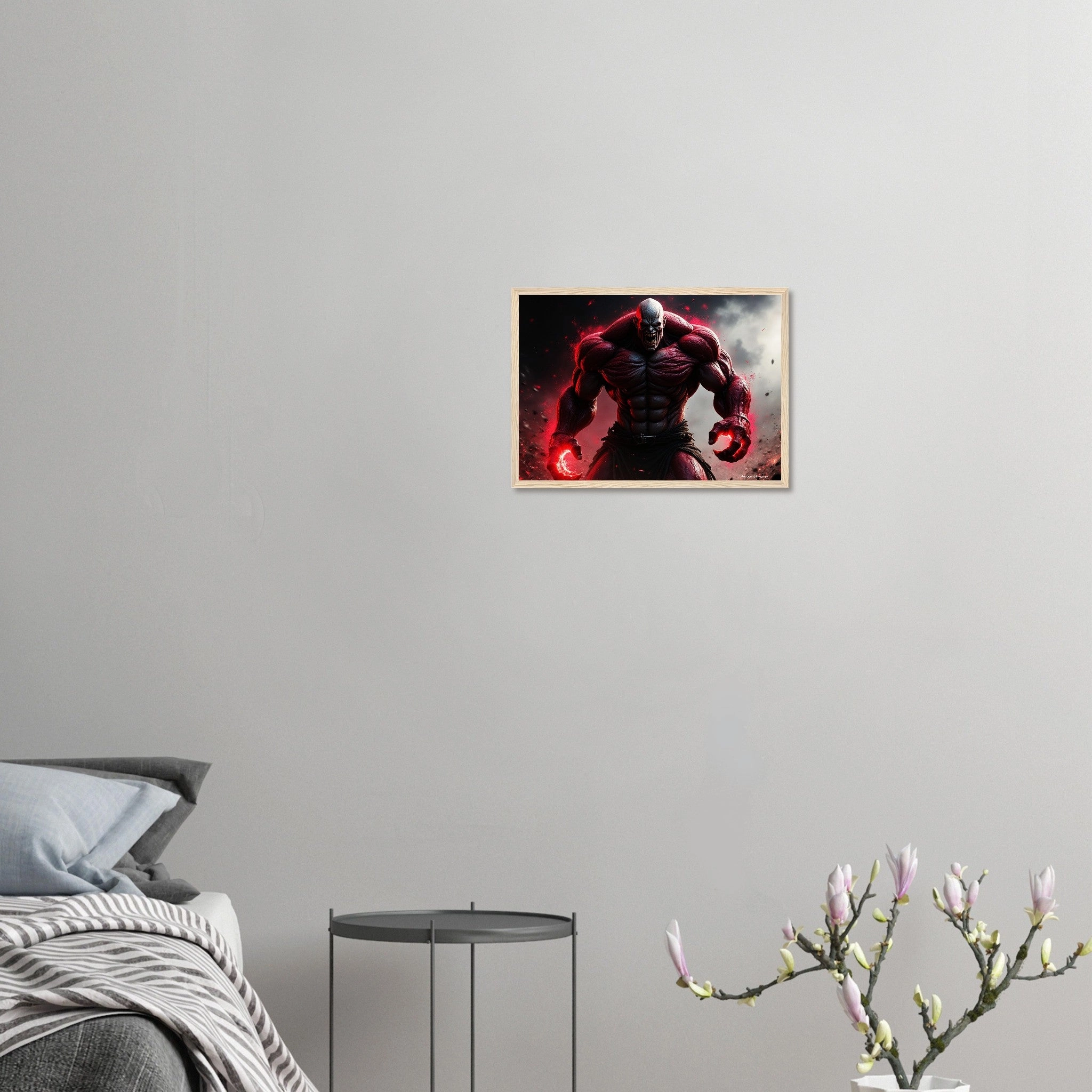 Premium Matte Paper Wooden Framed Poster - Crimson Titan