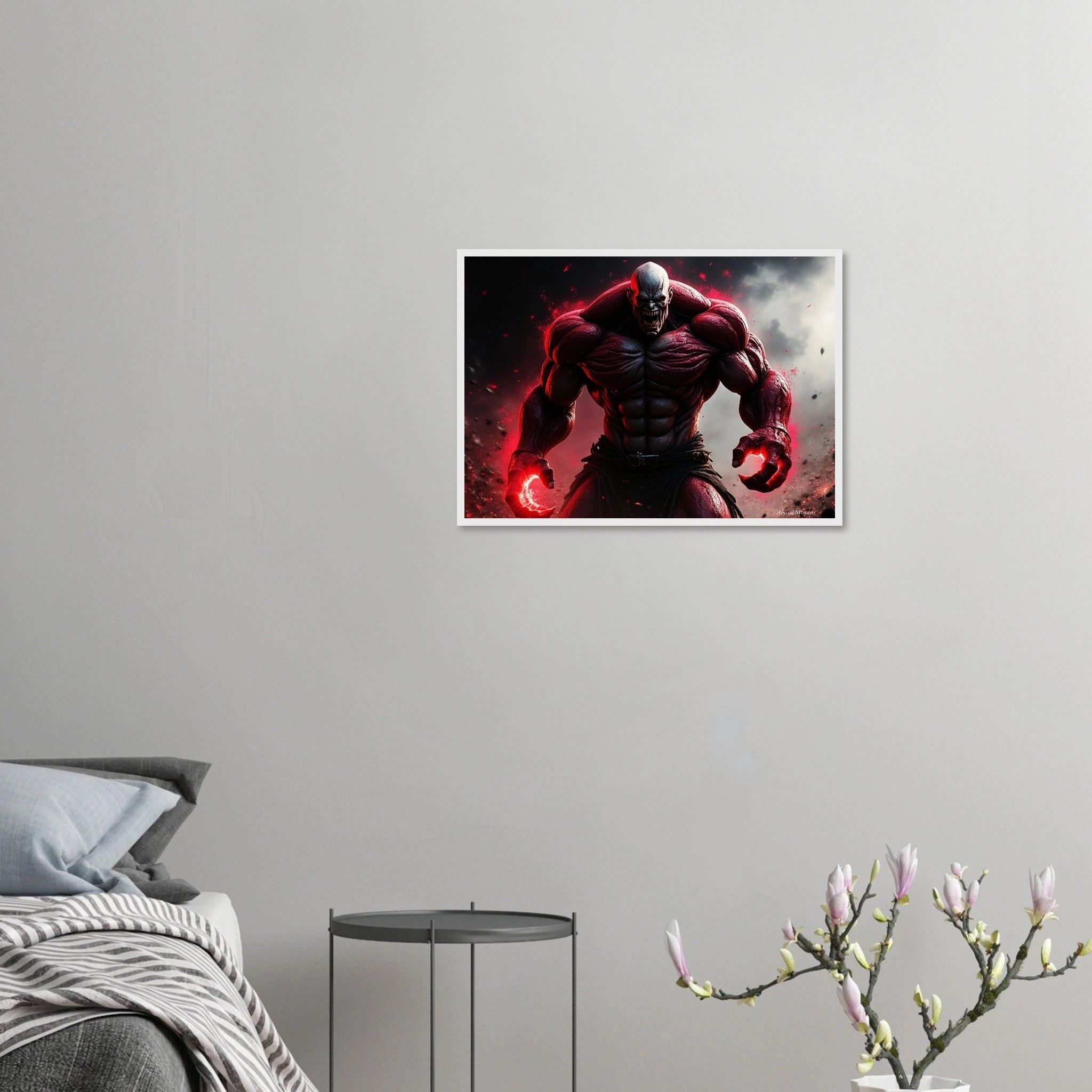 Premium Matte Paper Wooden Framed Poster - Crimson Titan