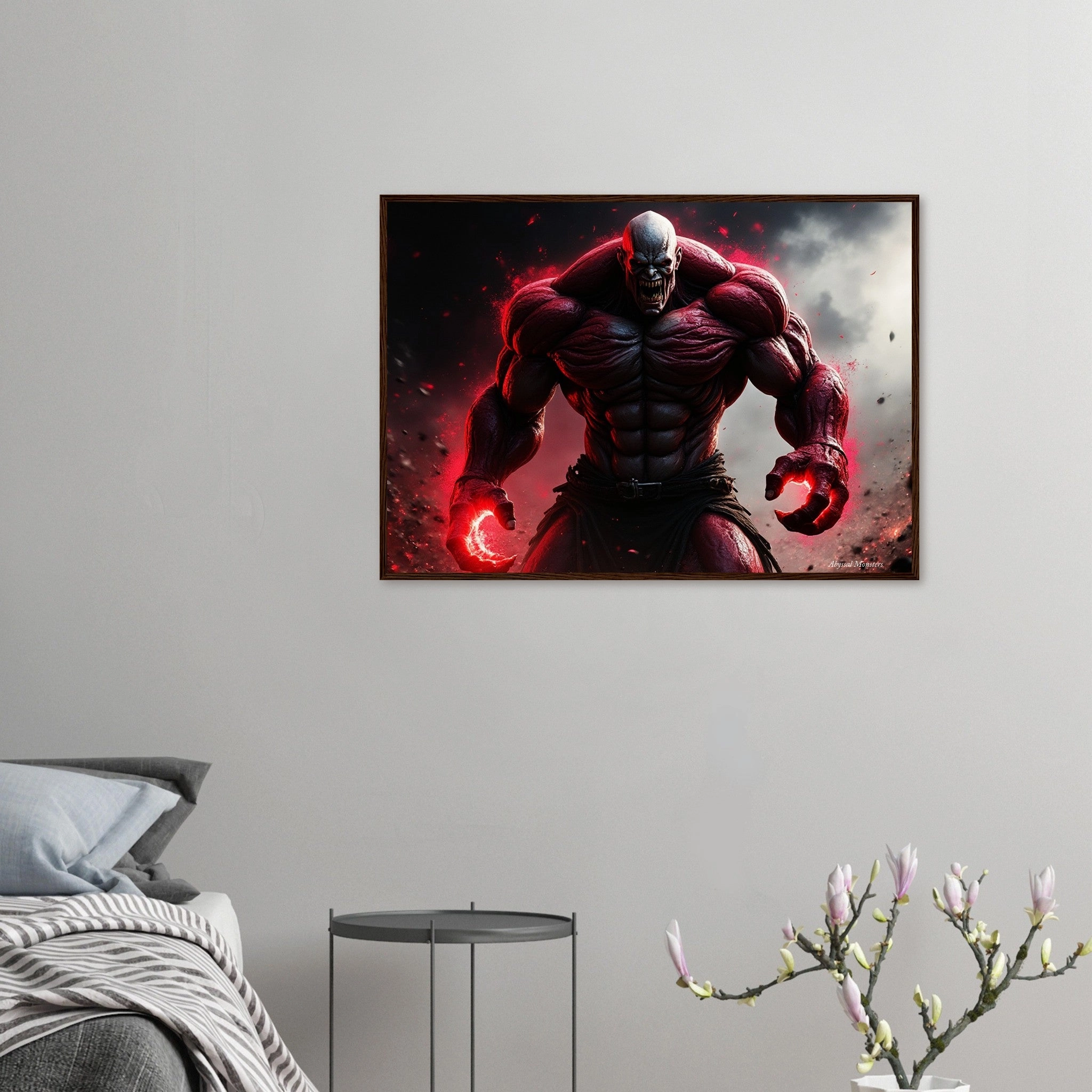 Premium Matte Paper Wooden Framed Poster - Crimson Titan