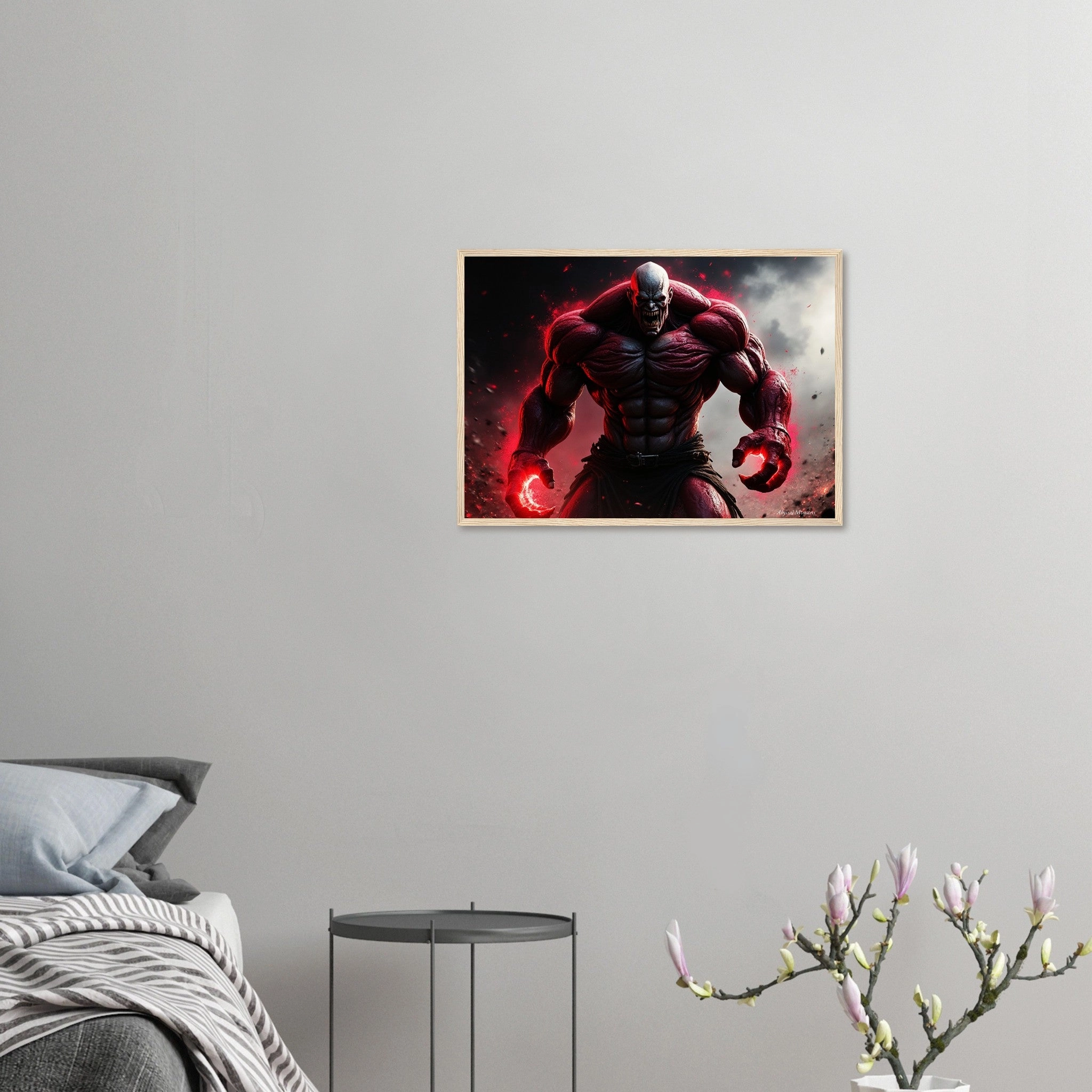 Premium Matte Paper Wooden Framed Poster - Crimson Titan