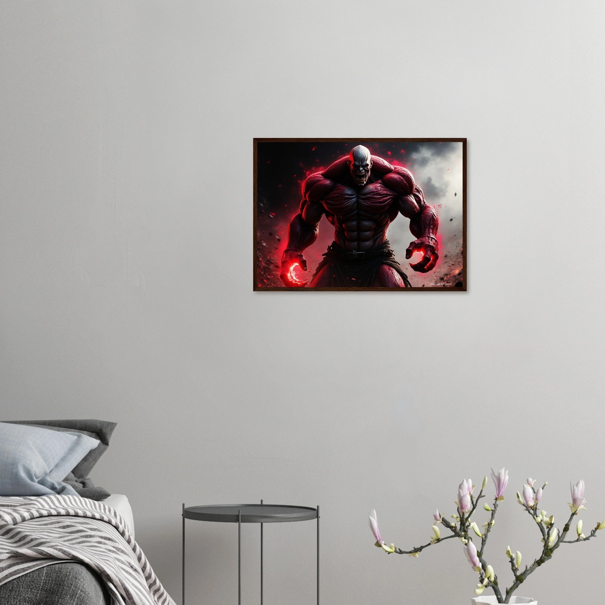 Premium Matte Paper Wooden Framed Poster - Crimson Titan