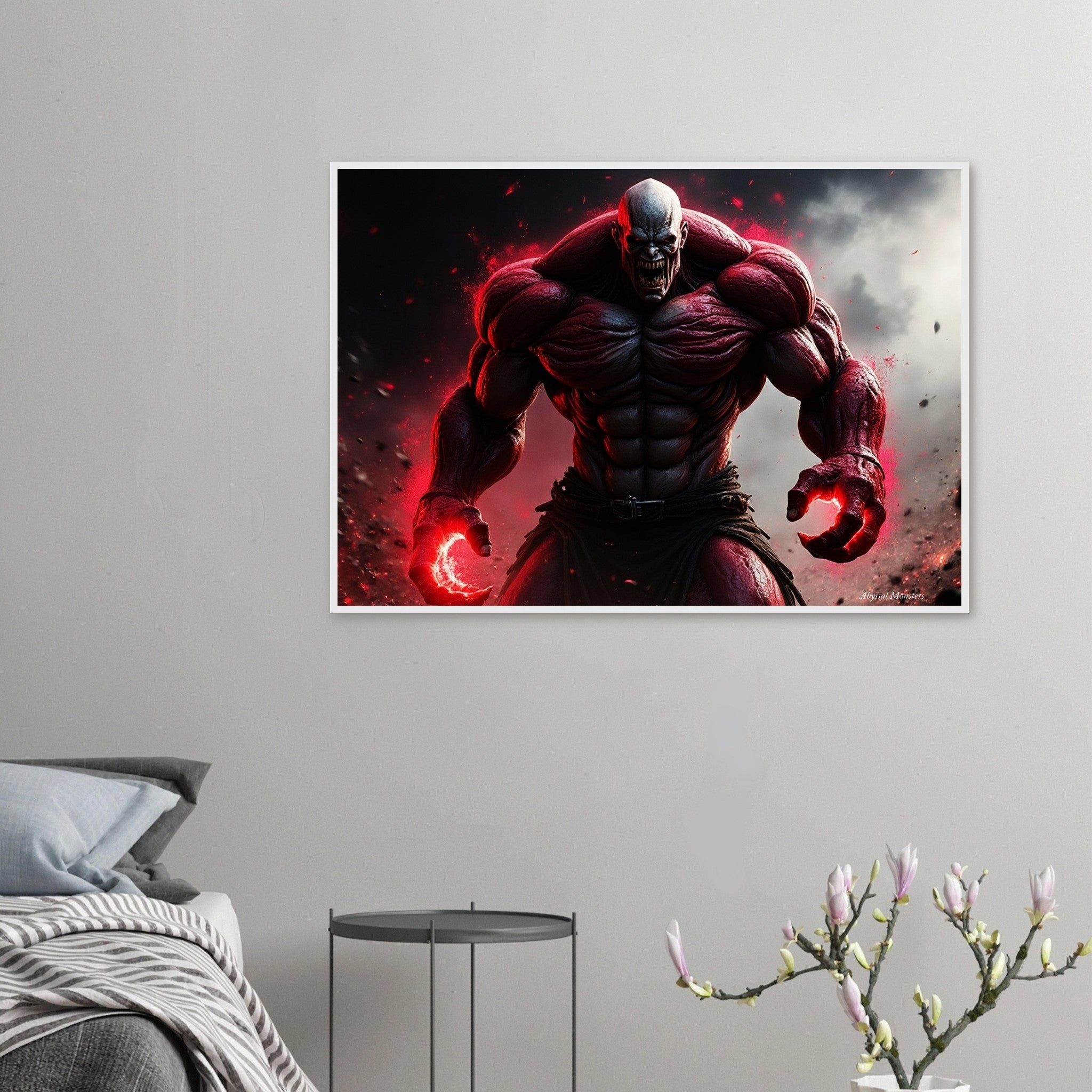 Premium Matte Paper Wooden Framed Poster - Crimson Titan
