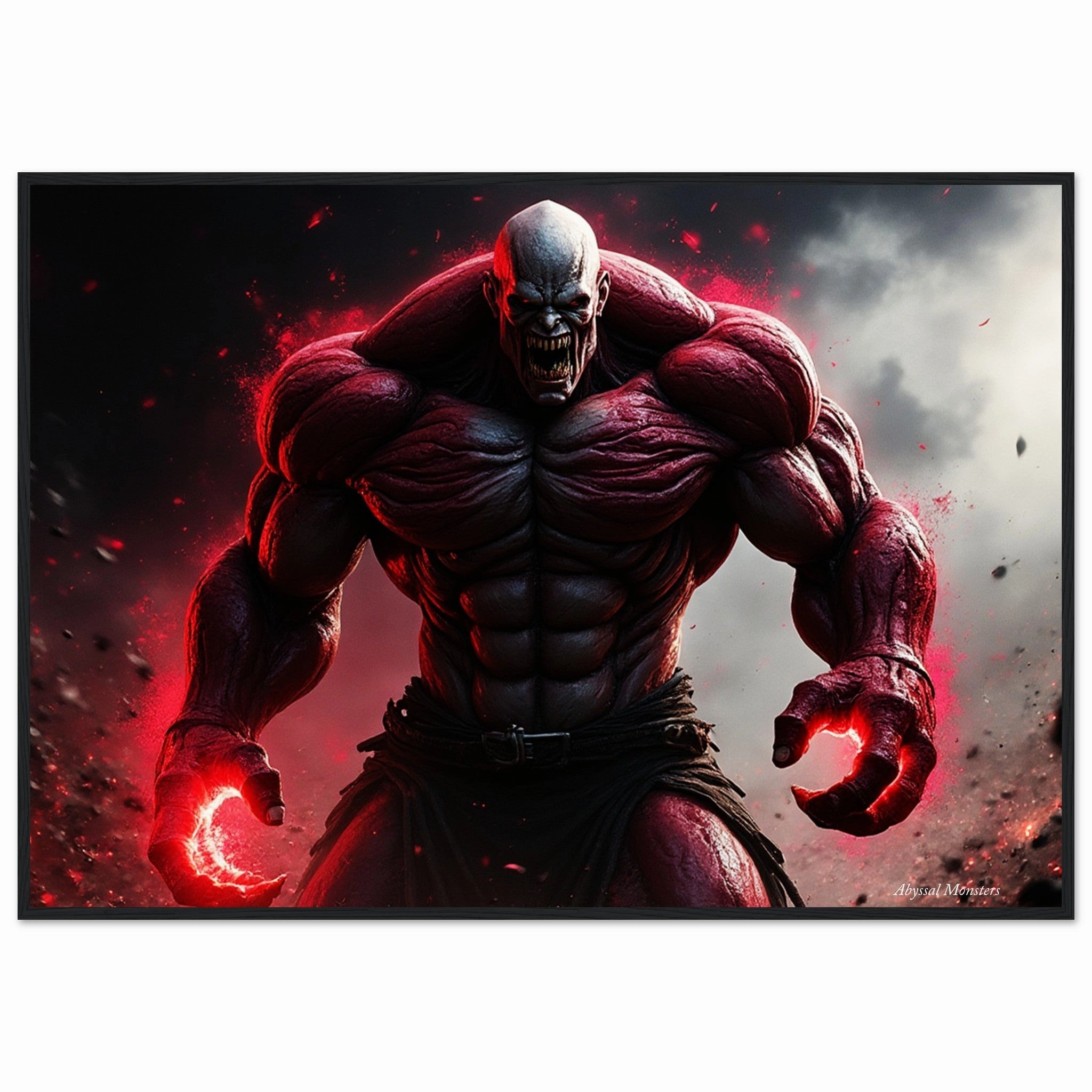 Premium Matte Paper Wooden Framed Poster - Crimson Titan