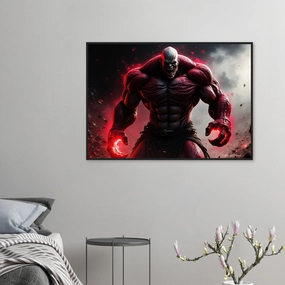Premium Matte Paper Wooden Framed Poster - Crimson Titan