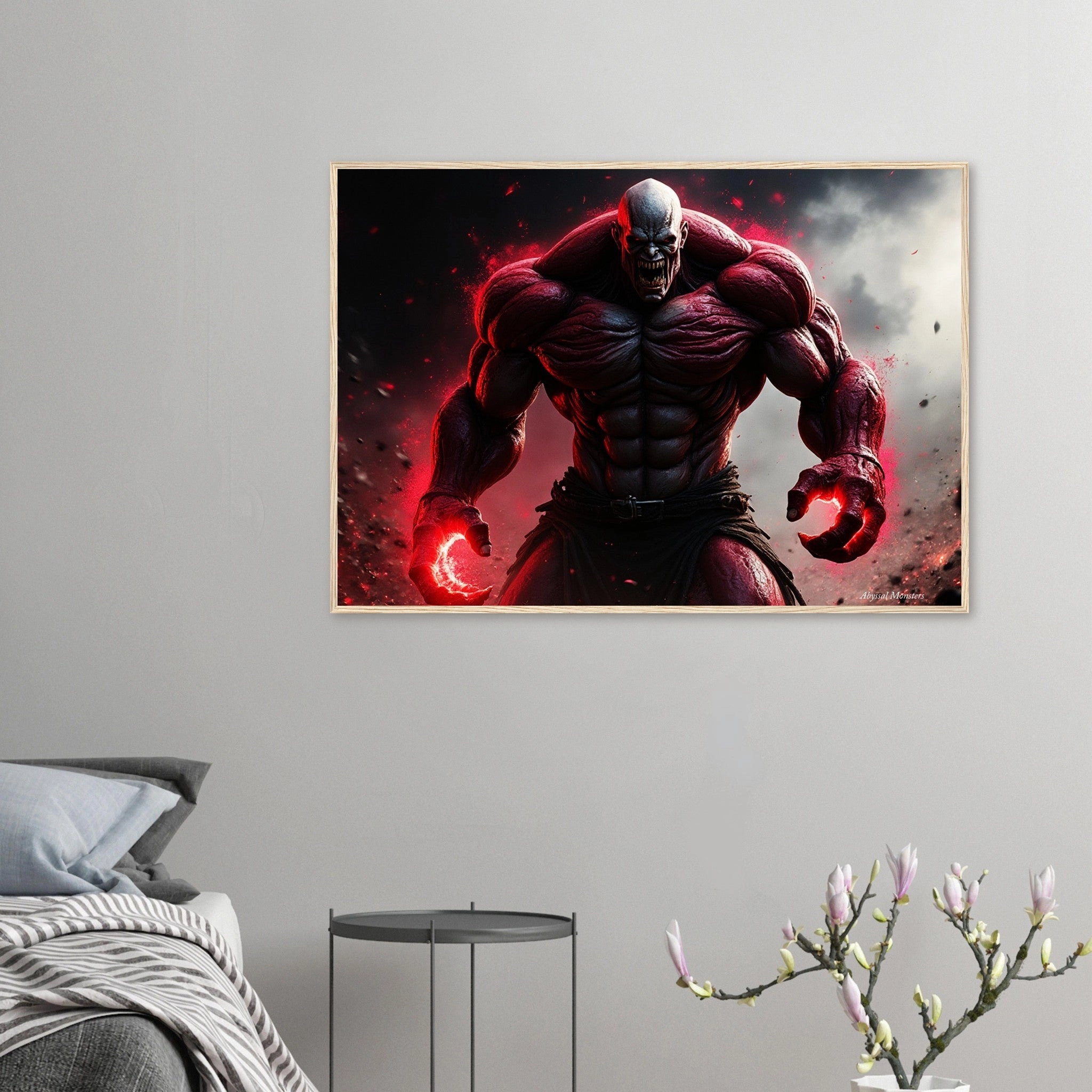 Premium Matte Paper Wooden Framed Poster - Crimson Titan