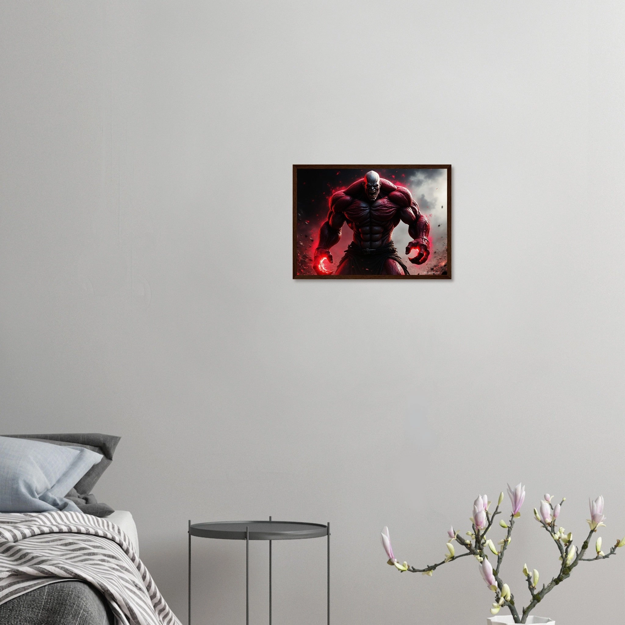 Premium Matte Paper Wooden Framed Poster - Crimson Titan