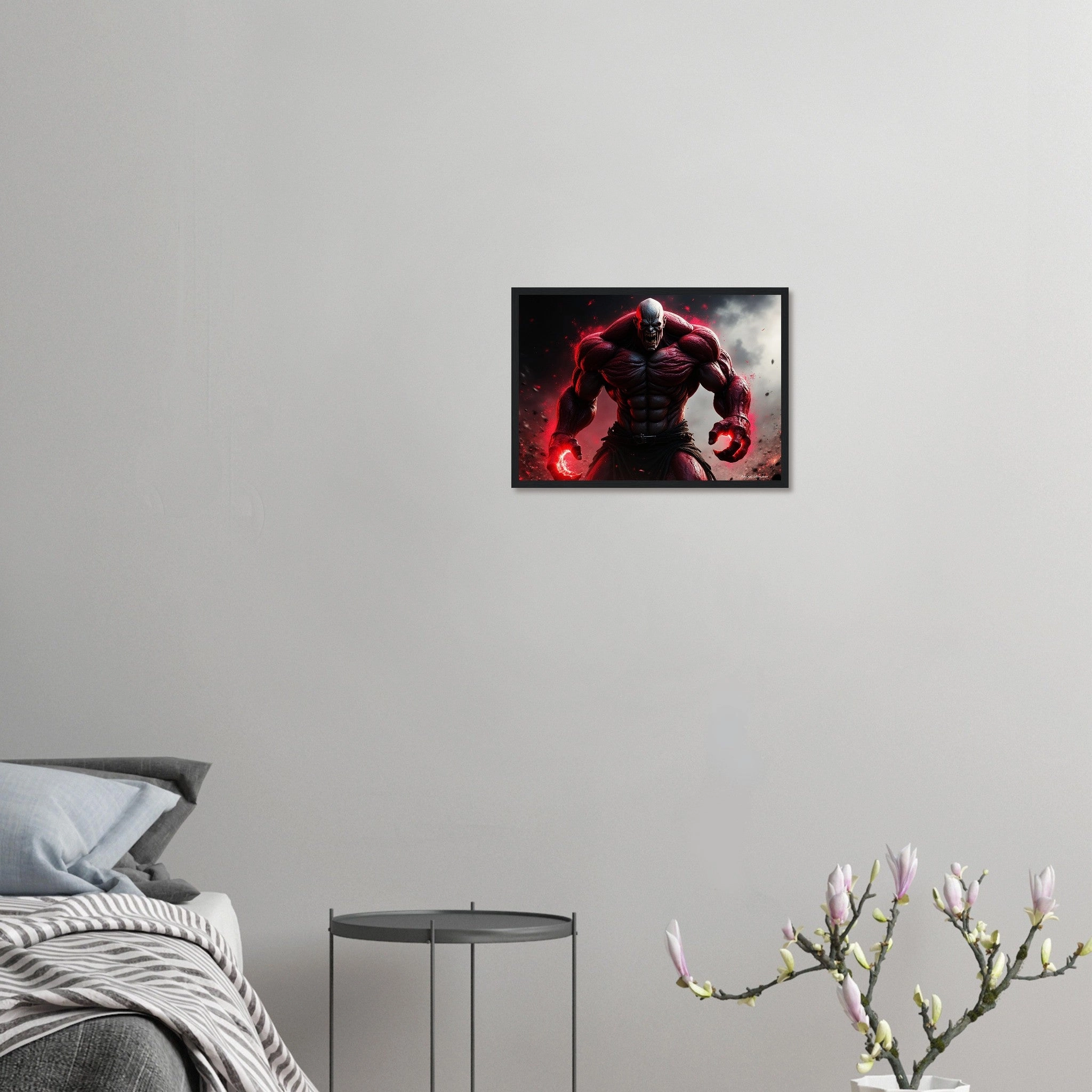 Premium Matte Paper Wooden Framed Poster - Crimson Titan