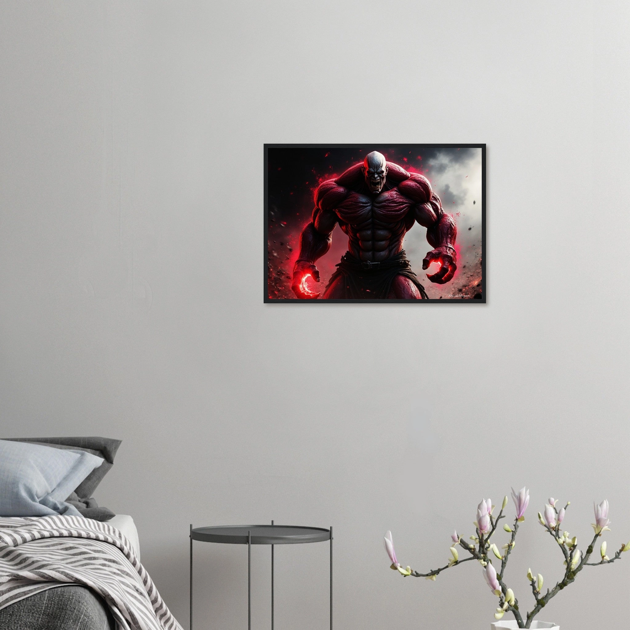 Premium Matte Paper Wooden Framed Poster - Crimson Titan