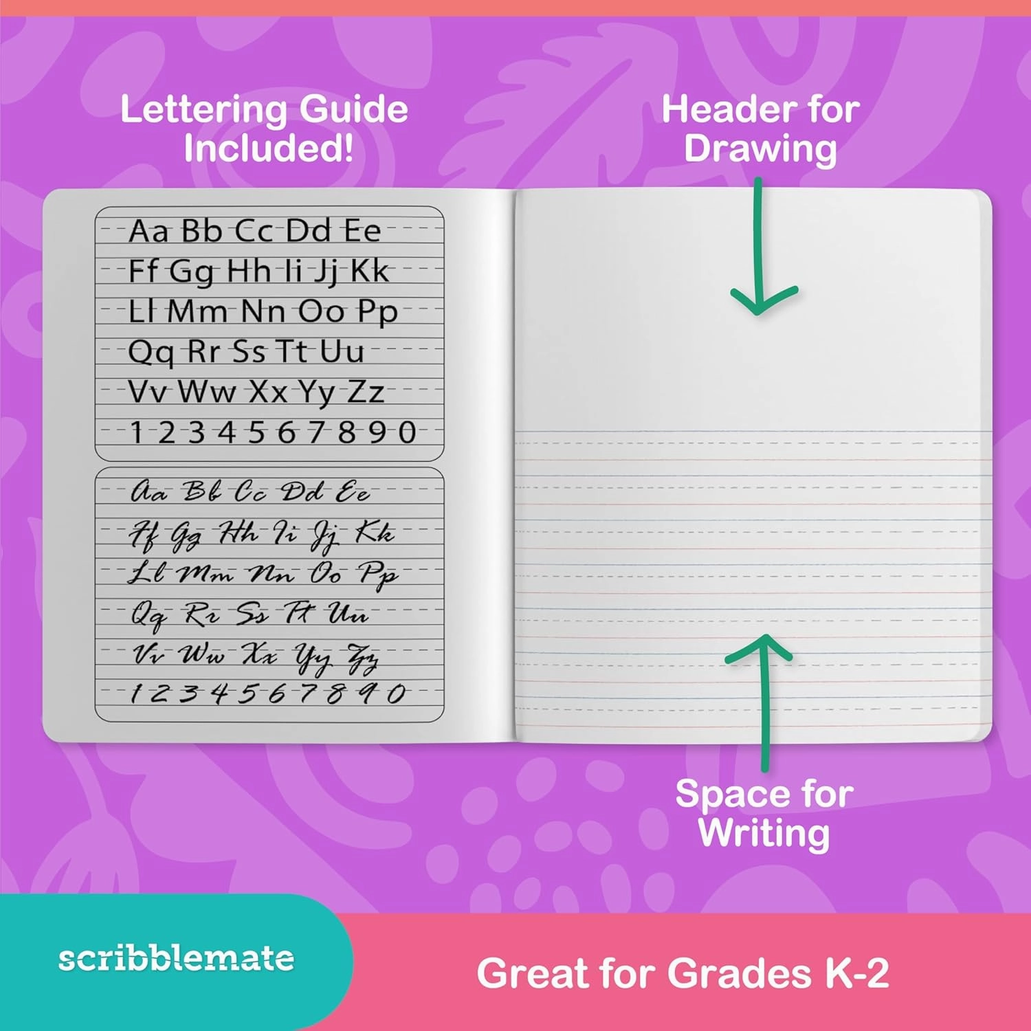 Primary Journal Grades K-2, primary composition notebook k-2, Primary Writing Journal, 100 Sheets/200 Pages 9.75" x 7 .5" Primary Composition Notebook with Picture Space for Preschool Kids (12 Pack)