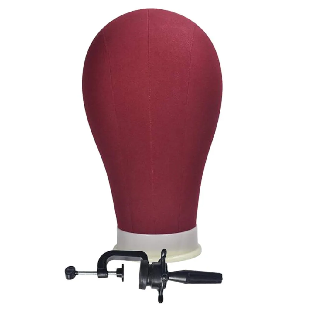 Professional Mannequin Head Wig Making Display Training Head with Table Clamp (Deep Red)